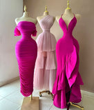 Niulatu Sheath Hot Pink Prom Dress Sexy Light Pink Evening Dress HZ1110