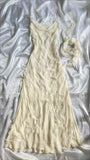 Niulatu A line Straps Lace Flowers Long Ivory Prom Dress Evening Dresses HZ1110