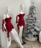 Niulatu Sheath Halter Burgundy Ruffles Homecoming Dress Short Birthday Outfits HZ1110