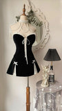 Niulatu Sheath Sweetheart Black Ruffles Homecoming Dress Short Birthday Outfits HZ1110