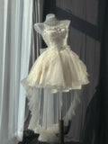 Niulatu A line Strapless Ruffles Ivory Homecoming Dress Short Birthday Outfits HZ1110