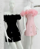 Niulatu Sheath Strapless Red Ruffles Short Homecoming Dresses Birthday Outfits HZ1110