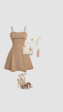 Niulatu A line Spaghetti Straps Champagne Homecoming Dress Short Birthday Outfit HZ1110