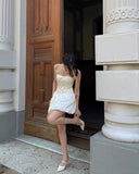 Niulatu A Line Square Neckline White Satin Short Homecoming Dresses 21st Birthday Outfit HZ1110