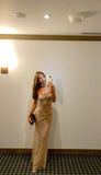 Niulatu Mermaid Strapless Slim Fit Champagne Sequin Prom Dress Long Evening Dresses HZ1110