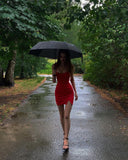 Niulatu Sheath Spaghetti Straps Short Red Homecoming Dresses 21st Birthday Outfit HZ1110