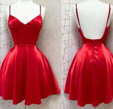 Niulatu A line Spaghetti Straps Red Short Homecoming Dresses 21st Birthday Outfit HZ1110