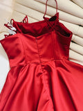 Niulatu A Line Spaghetti Straps Red Short Homecoming Dresses 18th Birthday Outfit HZ1110