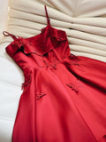 Niulatu A Line Spaghetti Straps Red Short Homecoming Dresses 18th Birthday Outfit HZ1110