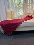 Niulatu A line Spaghetti Straps Red Slim Fit Satin Prom Dress Evening Dresses HZ1110
