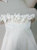 Niulatu Sheath Off The Shoulder White Satin Short Homecoming Dresses 18th Birthday Outfit HZ1110