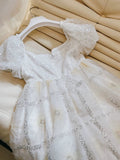 Niulatu A Line Strapless White Short Tulle Homecoming Dresses Party Dress HZ1110