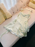 Niulatu A Line Straps Sage Green Satin Backless Homecoming Dresses Birthday Outfits HZ1110