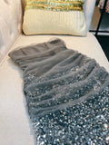 Niulatu Sheath Strapless Gray Sequin Short Homecoming Dresses Birthday Outfits HZ1110