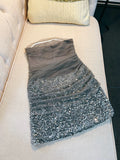 Niulatu Sheath Strapless Gray Sequin Short Homecoming Dresses Birthday Outfits HZ1110