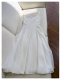 Niulatu A line Straps White Chiffon Ankle Length Prom Dress Formal Dresses HZ1110