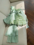 Niulatu Ball Gown Straps Mint Green Lace Flowers Homecoming Dresses Birthday Outfits With Bow HZ1110