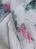 Niulatu A line Straps Floral Chiffon Long Length Prom Dress Formal Dresses HZ1110