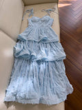 Niulatu Ball Gown Straps Lace Ruffles Light Sky Blue Length Prom Dress Formal Dresses HZ1110