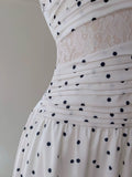 Niulatu A line Spaghetti Straps White Chiffon Prom Dress Formal Dresses HZ1110