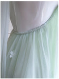 Niulatu A line Halter Tulle Mint Green Prom Dress Formal Dresses HZ1110