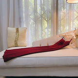 Niulatu Sheath Spaghetti Straps Burgundy Velvet Slit Prom Dress Formal Dresses HZ1110