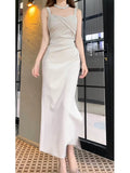 Niulatu Sheath Straps Ankle Length Prom Dresses Simple Evening Dress HZ1110