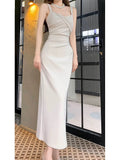 Niulatu Sheath Straps Ankle Length Prom Dresses Simple Evening Dress HZ1110