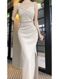 Niulatu Sheath Straps Ankle Length Prom Dresses Simple Evening Dress HZ1110