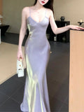 Niulatu A Line Spaghetti Straps Lilac Ankle Length Prom Dresses Simple Evening Dress HZ1110
