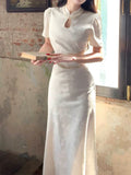 Niulatu Sheath High Neckline Lace Prom Dresses HZ1110