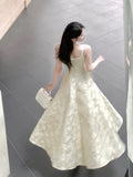 Niulatu A line Straps Lace Long Prom Dresses HZ1110
