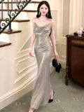 Niulatu Mermaid Spaghetti Straps Long Prom Dresses Evening Dress HZ1110