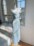 Niulatu Mermaid Spaghetti Straps Light Sky Blue Long Prom Dresses Evening Dress HZ1110