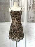 Niulatu A line Spaghetti Straps Leopard Homecoming Dresses Short Birthday Outfits HZ1110