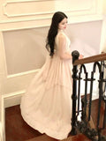 Niulatu A Line High Neckline Chiffon Long Prom Dresses Evening Dress HZ1110