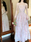 Niulatu A Line Strapless Pink Floral Knee Length Prom Dresses Evening Dress HZ1110