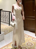 Niulatu Sheath Spaghetti Straps Sleeveless White Long Prom Dresses Evening Dress HZ1110