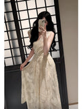 Niulatu A Line V Neckline Ankle Length Lace Prom Dresses Evening Dress HZ1110