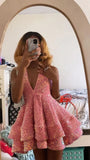 Niulatu Birthday Outfit black Girl Hoco Dress Pink Sequin Homecoming Dresses HZ1110