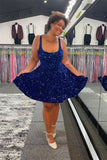Niulatu Sequin Scoop A-line Short Homecoming Dress HZ1110