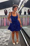 Niulatu Sequin Scoop A-line Short Homecoming Dress HZ1110