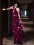 Niulatu Mermaid Scoop Neckline Sequin Prom Dresses Long Birthday Outfits HZ1110
