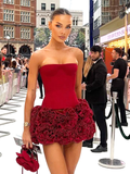 Niulatu Sheath Straps Burgundy Homecoming Dresses Short Hoco Dress With Flowers HZ1110