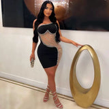 Niulatu Birthday Outfits Sheath Homecoming Dress One Shoulder Black Short Mini Party Dress HZ1110