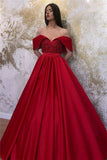 Niulatu Long A-line Off-the-shoulder Satin Sweetheart Formal Prom Dresses HZ1110