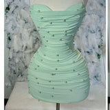 Niulatu Birthday Sheath Halter Mint Green Short Homecoming Dresses Short Mini Party Dress HZ1110