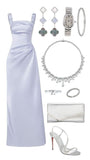 Niulatu Sheath Straps Lilac Silver Beads Long Prom Dresses Formal Dress HZ1110