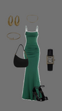 Niulatu Sheath Spaghetti Straps Green Prom Dresses Long Evening Dress HZ1110