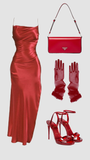 Niulatu Sheath Spaghetti Straps Rust Red Prom Dresses Satin Evening Dress HZ1110